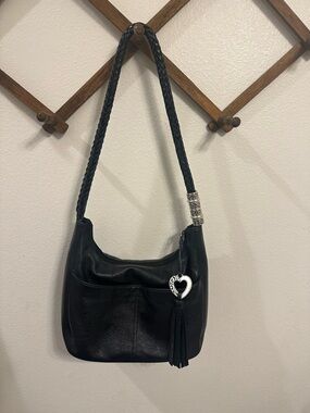 Brighton Leather Shoulder Bags with Heart Tassel